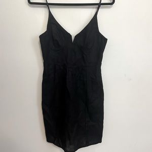 Kendall and Kylie Linen Black Mini Dress